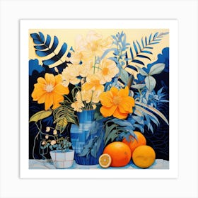 Oranges In A Vase Art Print