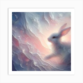 Rabbit In Space Art Print