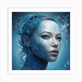 Woman With Blue Eyes Art Print