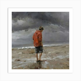 walk on the beach Art Print