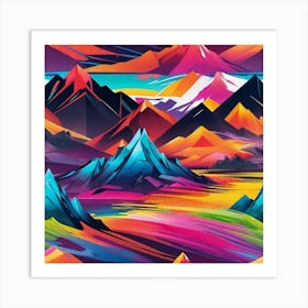 Colorful Mountain Landscape 1 Art Print