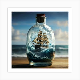 Ship In A Bottle 2 Art Print