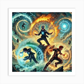 Ronans Children Hybrid Elemental Powers Art Print