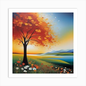 Sunset Tree 2 Art Print