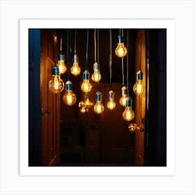 Ideas In The Form Of Light Bulbs Stand In Line At Art Print