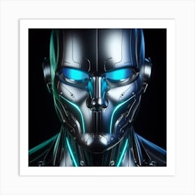 Robot With Blue Eyes Art Print