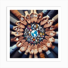 Hands Of People Around The World Art Print