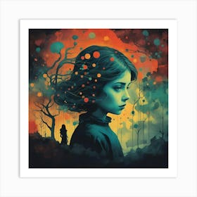 Girl In The Forest Art Print