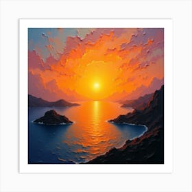 Sunset Over The Ocean 2 Art Print