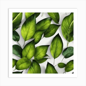 Green Leaves Seamless Pattern Art Print