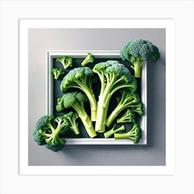 Broccoli In A Frame 1 Art Print