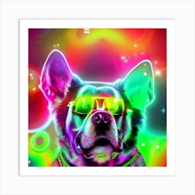 Psychedelic Dog 4 Art Print