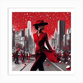 Woman In Red 1 Art Print