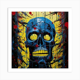 Blue Skull 3 Art Print