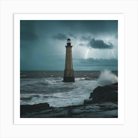 Stormy Lighthouse Art Print