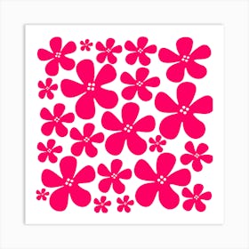 Pink Flowers Pattern Art Print