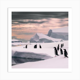 Antarctic Penguins Art Print