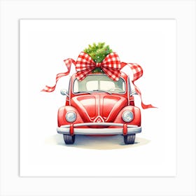 Christmas Car Art Print