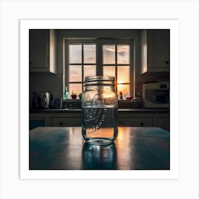 Sunset In A Mason Jar Art Print