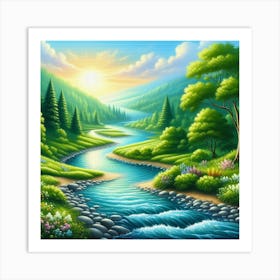 River In The Forest 11 Art Print