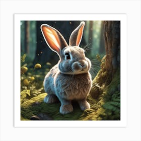 Rabbit In The Forest 108 Art Print