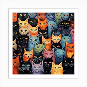 Many Cats Art Print