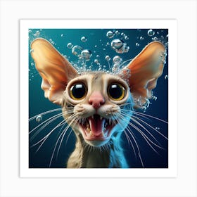 Sphynx Cat Underwater 1 Art Print