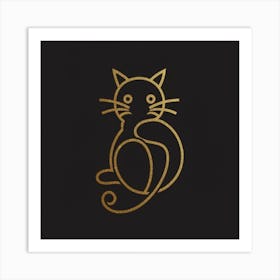 Gold Cat Art Print