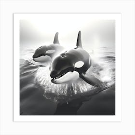 Killer Whales in a race... Art Print