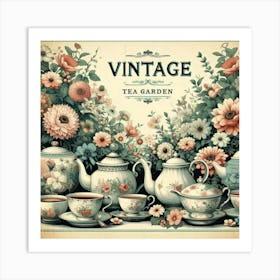 Vintage Tea Garden Art Print