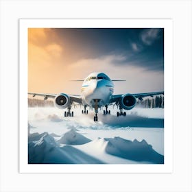 Airplane On Snow (4) Art Print
