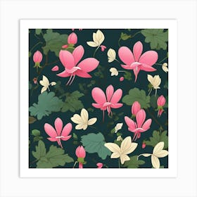 Flowers, Vector art 3 Art Print