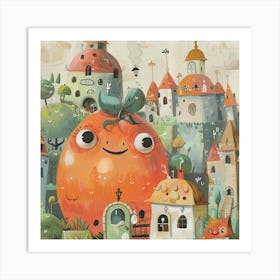 Orange Town Art Print