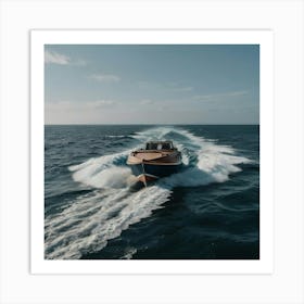 Speed Boat In The Ocean 3 Art Print