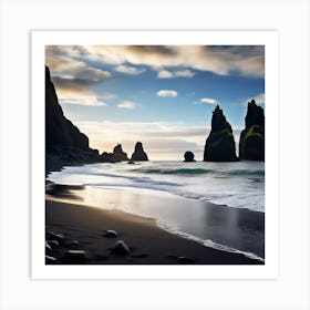 Black Sand Beach Art Print