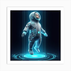 Futuristic Baby In Space Art Print