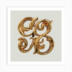 Gold Letter S Art Print