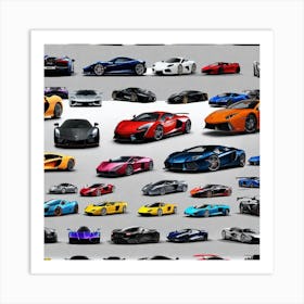 Collection Of Sports Cars Art Print