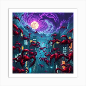 Crabs In The City Art Print