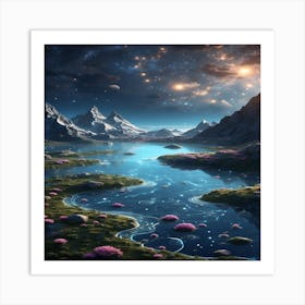 Lake In The Mountains Art Print