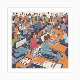 Group Of People In A Classroom Art Print