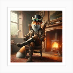 Steampunk Fox 1 Art Print