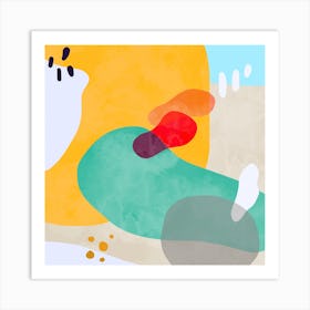 Organic Fresh Shapes Square Art Print