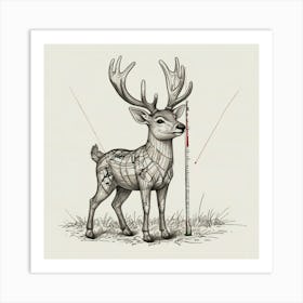 Deer With A Bow And Arrow Art Print