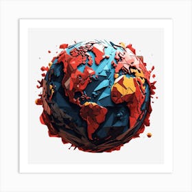 Polygonal World Globe 1 Art Print