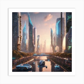 Futuristic Cityscape 108 Art Print