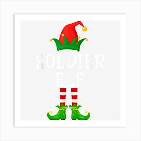 Soldier Elf Funny Group Family Matching Christmas Pajamas Art Print