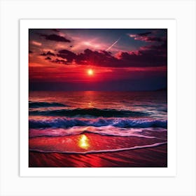 Sunset On The Beach 569 Art Print