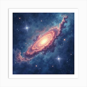 Cosmic Watercolor With Nebulous Star Formations 1 Art Print