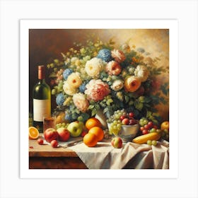 Fruit And Wine Art Print